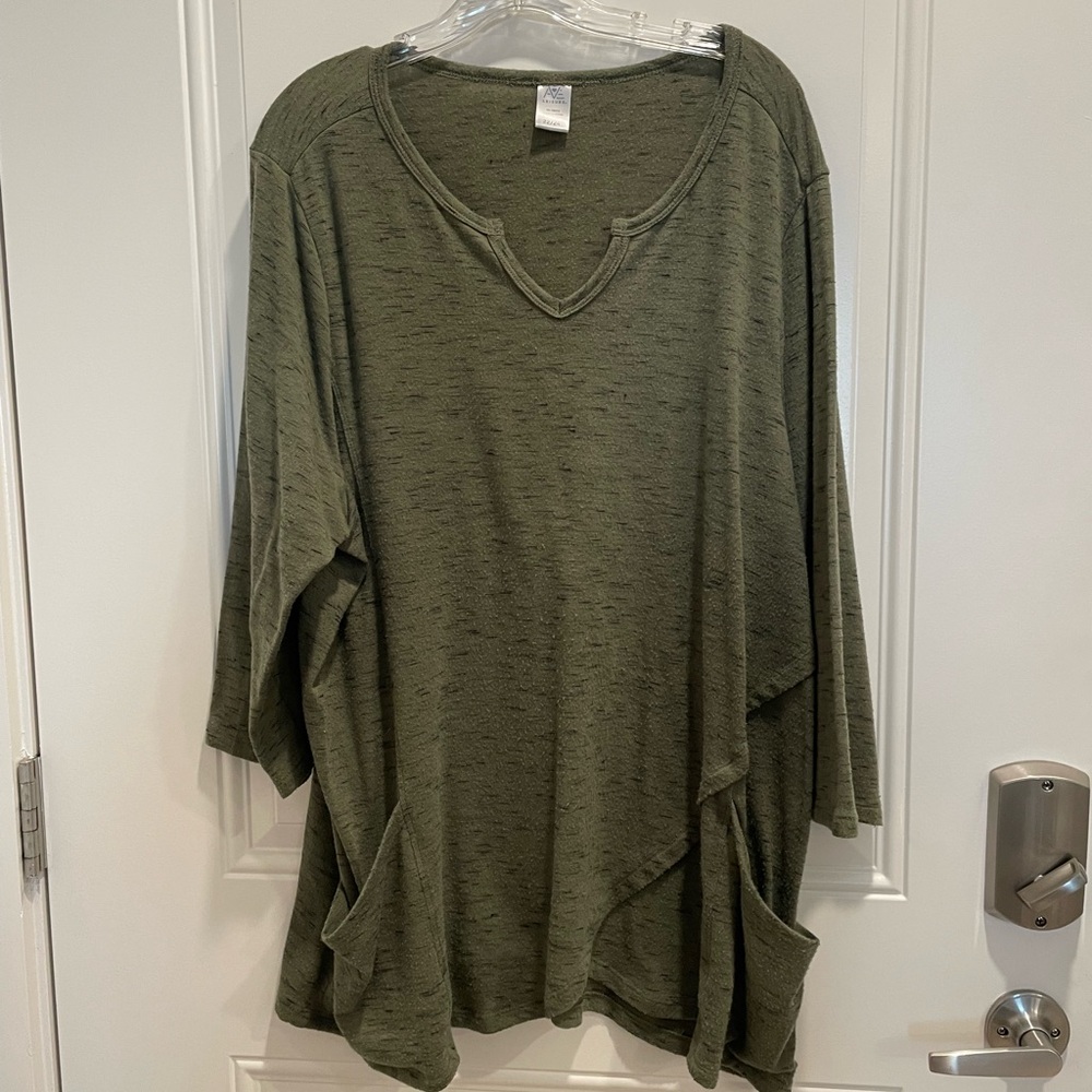 Avenue.  Green Sweater.